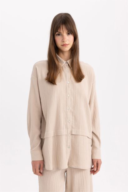 Relax Fıt Müslin Uzun Kollu Tunik