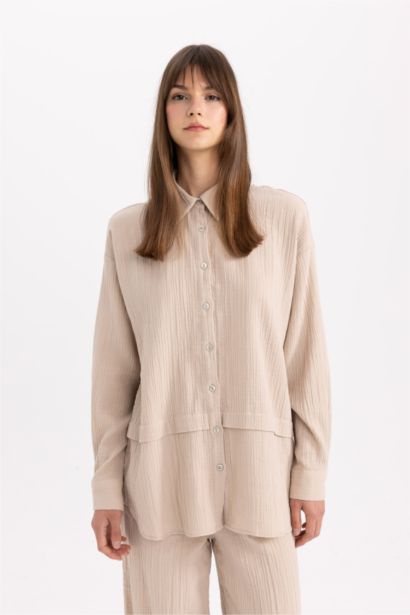 Relax Fıt Müslin Uzun Kollu Tunik