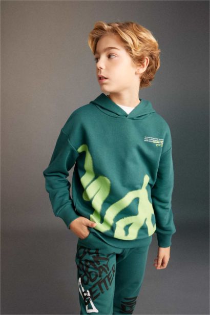 Boy Oversize Fit Hooded Sweatshirt
