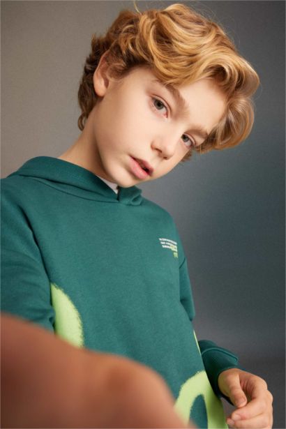 Boy Oversize Fit Hooded Sweatshirt