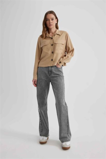 قميص كروب تويل بكم طويل