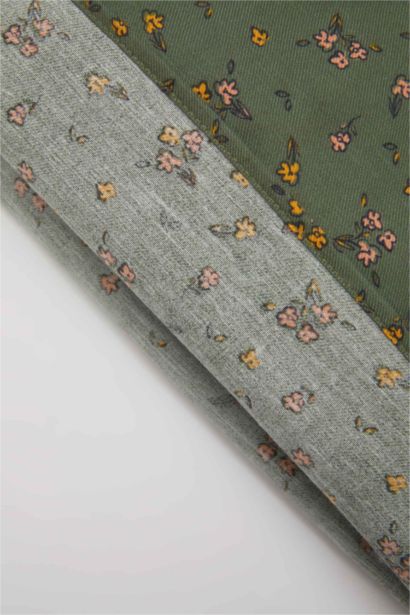 Baby Girl Floral Long Sleeve Twill Dress