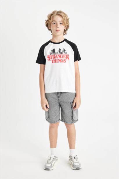 Stranger Things Bisiklet Yaka Kısa Kollu Tişört Erkek Çocuk