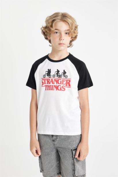 Stranger Things Bisiklet Yaka Kısa Kollu Tişört Erkek Çocuk