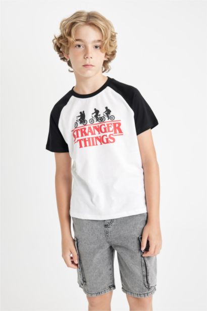 Stranger Things Bisiklet Yaka Kısa Kollu Tişört Erkek Çocuk