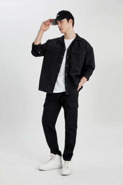 Oversize Fit Cotton Long Sleeve Shirt