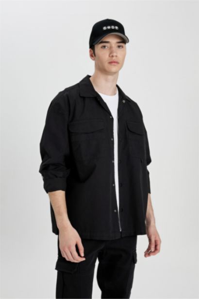 Oversize Fit Cotton Long Sleeve Shirt