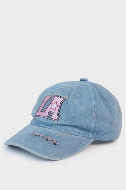 Nakışlı Jean Cap Şapka Kız Çocuk