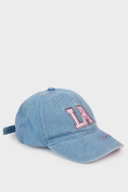 Nakışlı Jean Cap Şapka Kız Çocuk