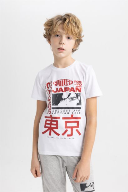 Boy Printed Short Sleeve 2 Piece Pajama Set