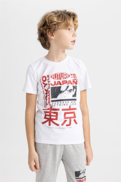 Boy Printed Short Sleeve 2 Piece Pajama Set