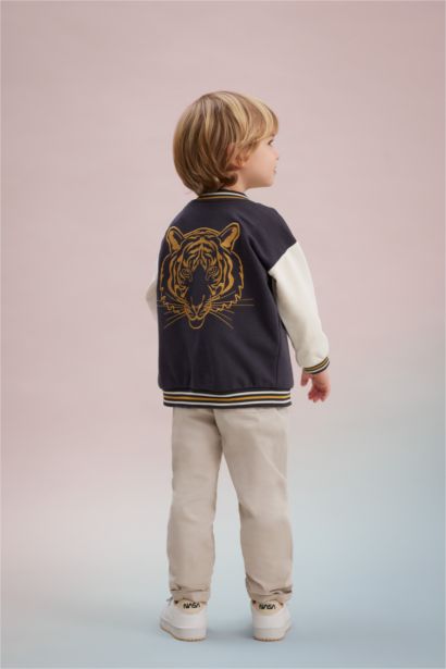 Baby Boy Tiger Patterned Bomber Cardigan