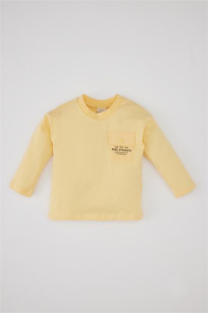 Baby Boy Crew Neck Printed Long Sleeve T-Shirt