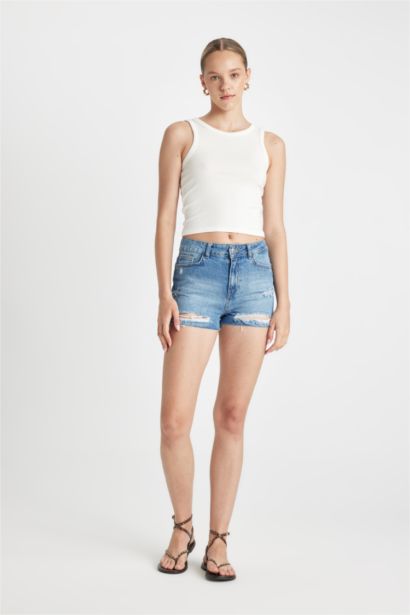 High Waist Denim Shorts