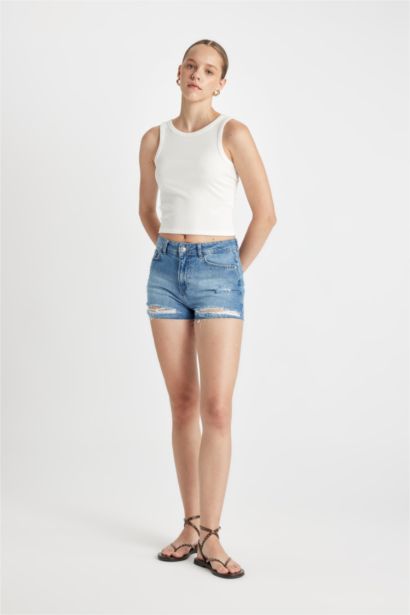 High Waist Denim Shorts