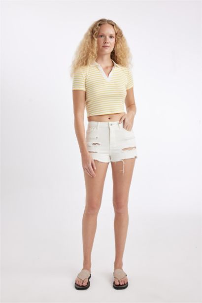 High Waist Denim Shorts