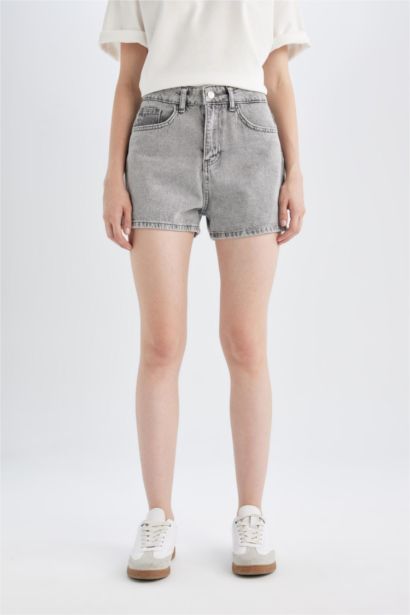 Short Mom en jean à Taille haute