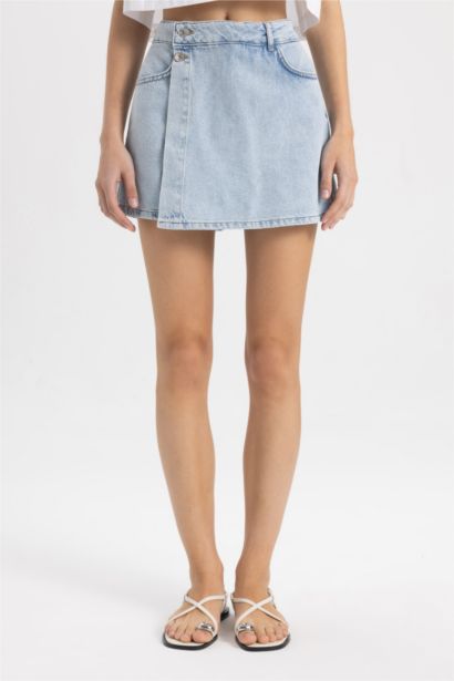 جيب شورت جينز بخصر عالي