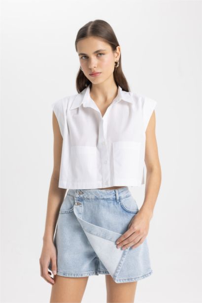 جيب شورت جينز بخصر عالي