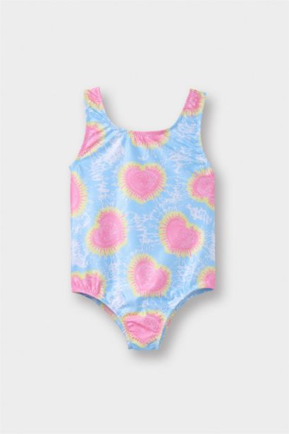 Baby Girl Heart Patterned Swimsuit