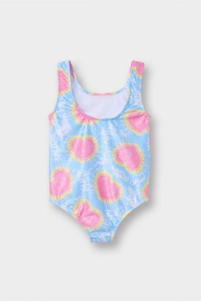 Baby Girl Heart Patterned Swimsuit