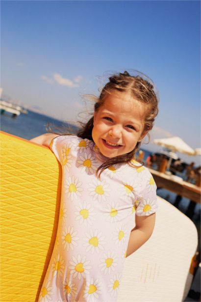 Çiçek Desenli Mayo Kız Bebek