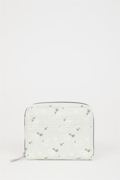Kadın Çiçek Desenli Suni Deri Cüzdan