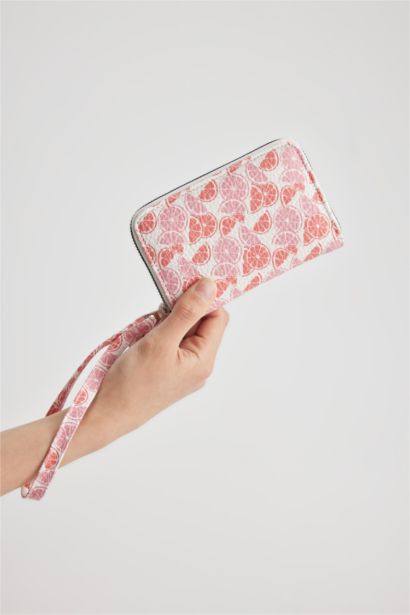 Kadın Çiçek Desenli Suni Deri Cüzdan