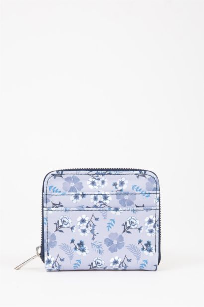 Kadın Çiçek Desenli Suni Deri Cüzdan