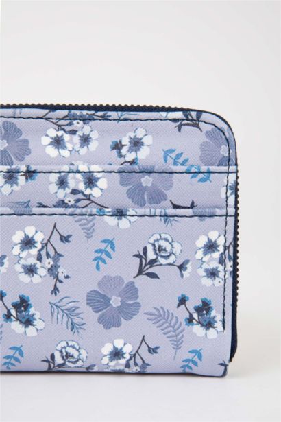 Kadın Çiçek Desenli Suni Deri Cüzdan