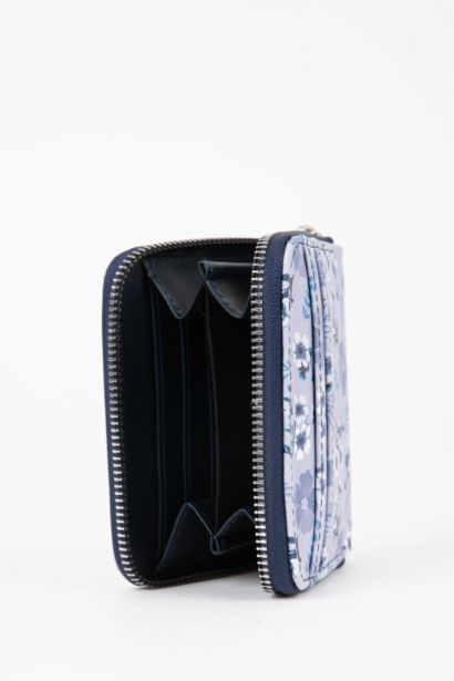 Kadın Çiçek Desenli Suni Deri Cüzdan