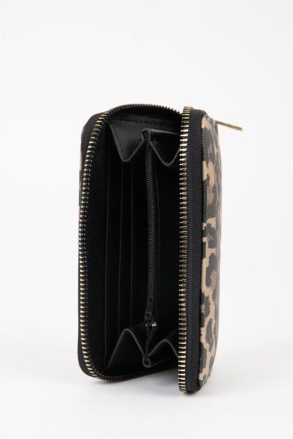 Kadın Leopar Desenli Suni Deri Cüzdan
