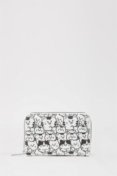 Kadın Desenli Suni Deri Cüzdan