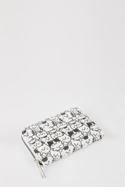 Kadın Desenli Suni Deri Cüzdan