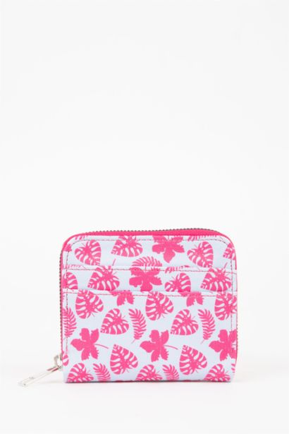 Kadın Yaprak Desenli Suni Deri Cüzdan