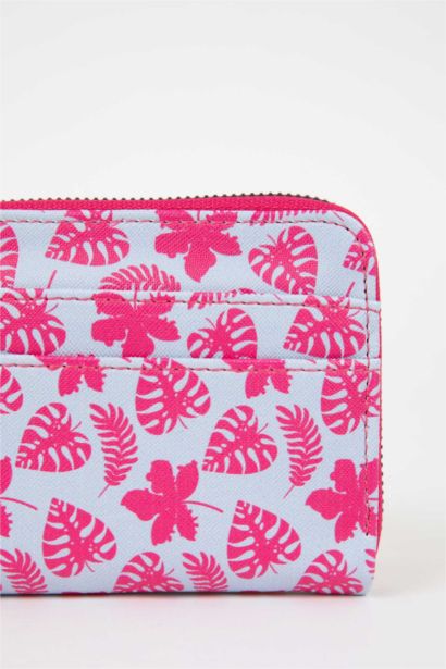 Kadın Yaprak Desenli Suni Deri Cüzdan