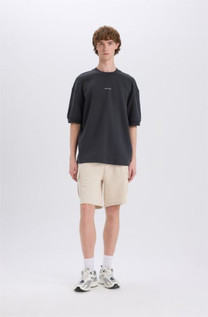 Loose Fit Crew Neck Printed Short Sleeve T-Shirt