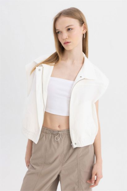 Coool Regular Fit Fermuarlı Gabardin Yelek