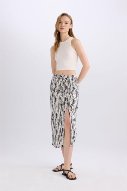 A Cut Animal Normal Waist Midi Skirt