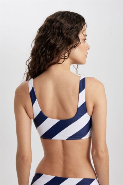 Fall in Love Regular Fit Striped Bikini Top