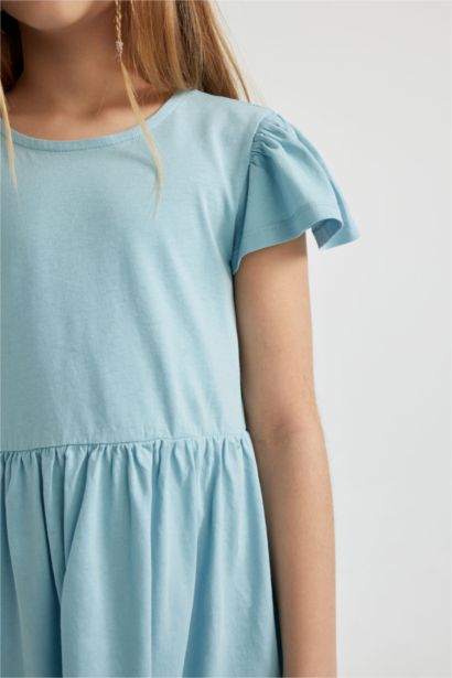 Girl Short Sleeve Combed Cotton Dress