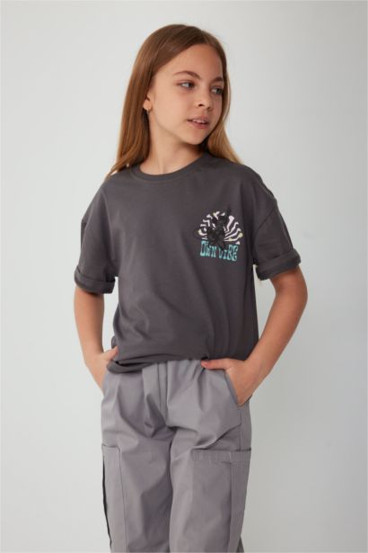 T-shirt Disney Mickey & Minnie à col rond et manches courtes oversize pour fille