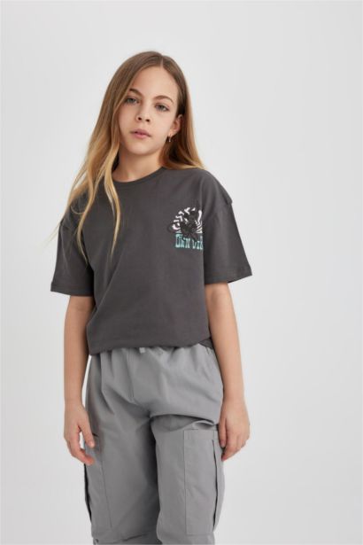 T-shirt Disney Mickey & Minnie à col rond et manches courtes oversize pour fille