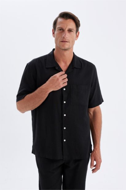 Relax Fit Polo Collar Short Sleeve Shirt