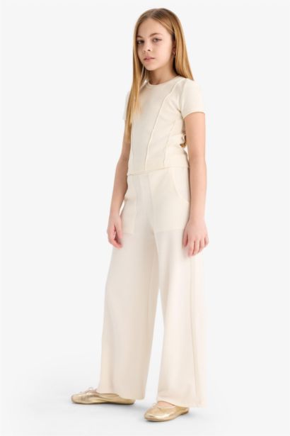 Girl Wide Leg Elastic Waist Sweatpants