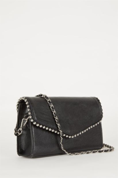 Kadın Zımba Detaylı Suni Deri Omuz Çantası