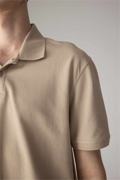 New Regular Fit Pique Short Sleeve Polo T-Shirt