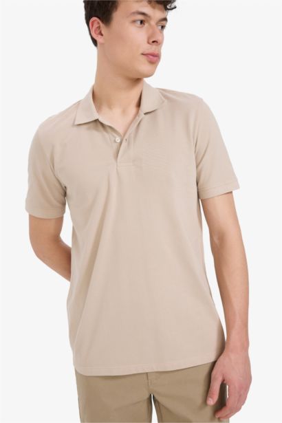 Regular Fit Short Sleeve Basic Cotton Polo T-Shirt
