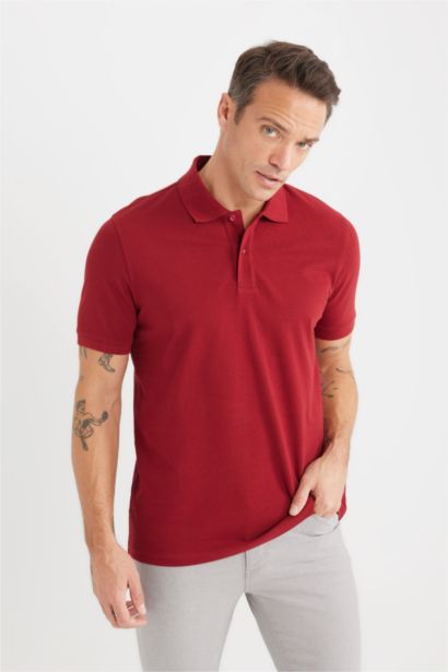 Regular Fit Polo Collar Pique Polo T-Shirt