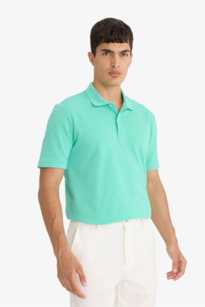 Regular Fit Polo Collar Pique Polo T-Shirt